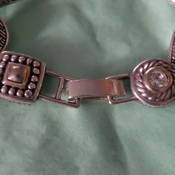 Beautiful Brighton HEIRESS Silver Plated Gold Plated Crystal Disc Link Bracelet - Picture 7 of 12